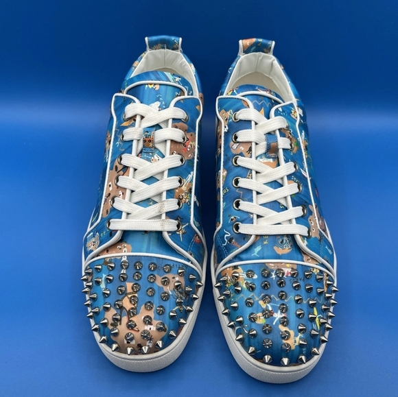 Christian Louboutin Louis Junior Spikes Odissey Print Size 45 NEW - Picture 7 of 12